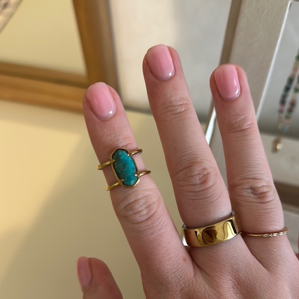 Kendra Scott Turquoise and Gold Double Band Ring